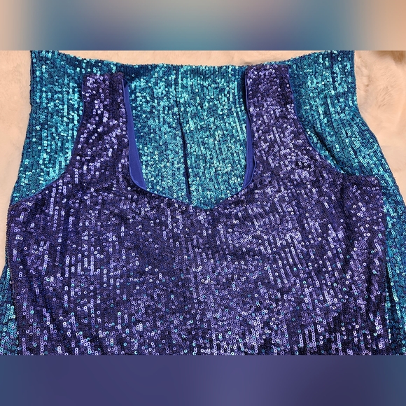 Women's Dress the Population Kayden Ombre Sequin Mini Dress Color Blue - Picture 3 of 5